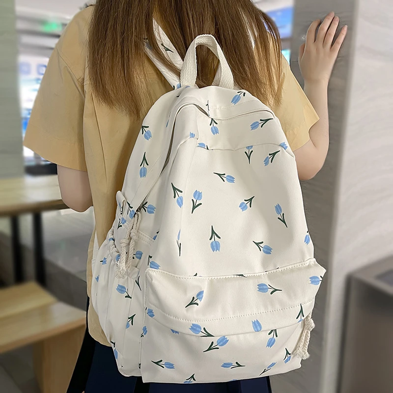 Trendy Girl Fashion Floral Travel School Bag Kawaii Waterproof Lady Print  Backpack Women Laptop Book Bag Female College Backpack - Backpacks -  AliExpress