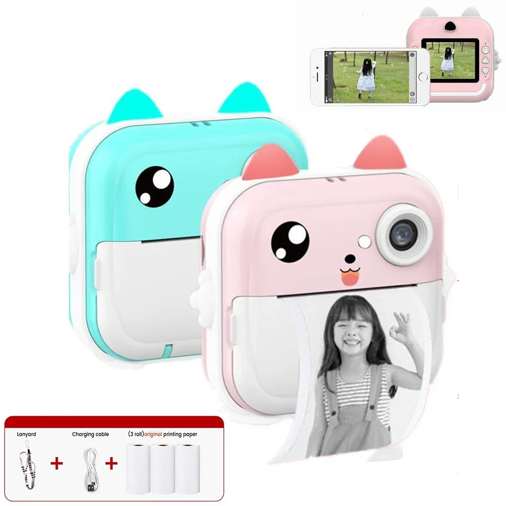 Kids Instant Print Camera - Mini Digital Camera With 32GB Card, Print Photos Instantly | Birthday Gift For Girls & Boys 3-12