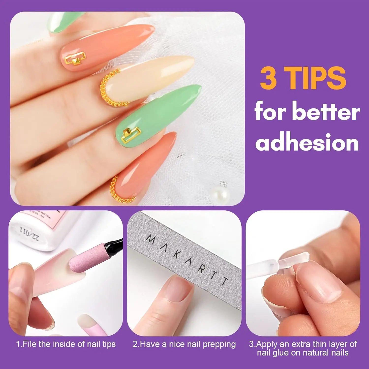 Makartt Nail Glue and Nail Dehydraor Set, Super Strong 7ML Nail Glue for Press on Nails and Acrylic Fake Nails Tips Manicure 5