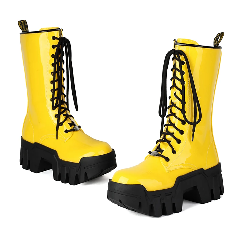 靴 YELLOW TOKYO BLACK PLATFORM SHORT BOOTS YELLO / TOKYO BLACK MID SNEAKER SHORT BOOTS