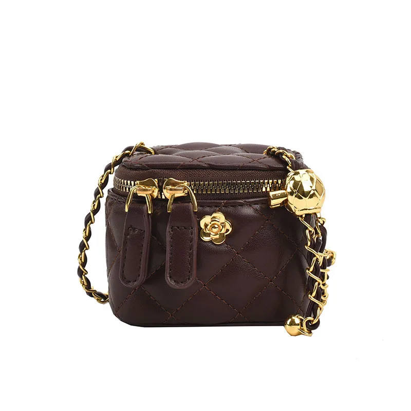 Retro autumn winternew arrivalkidstweed style golden ball camellia mini diagonal small bag for women 5