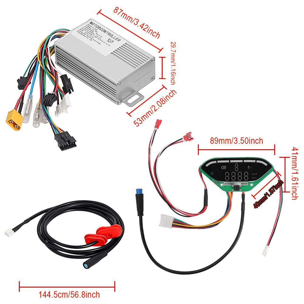 Kit Contrôleur De Scooter Electrique 350W 36V 12A Avec Ecran D Affichage Lcd