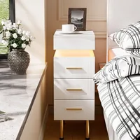 Современные тумбочки с ящиками, прикроватная тумбочка, узкий светильник, пульт дистанционного управления, регулируемый светильник Bluetooth для хранения, Comodini, гостиная — изображение 5