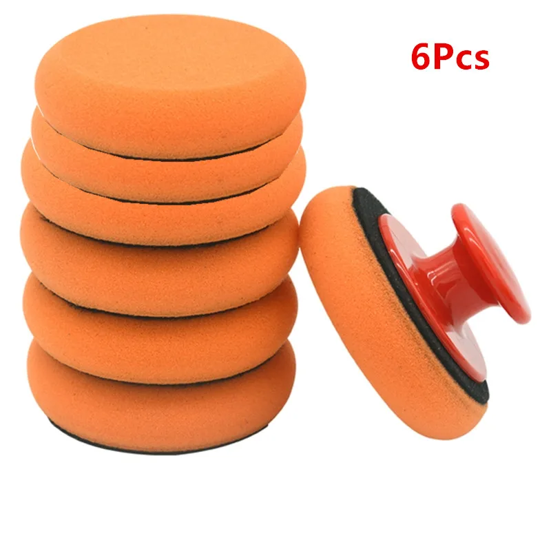 6pcs/set Car Waxing Sponge High Density Buffing Wipe Polisher Pads Kit