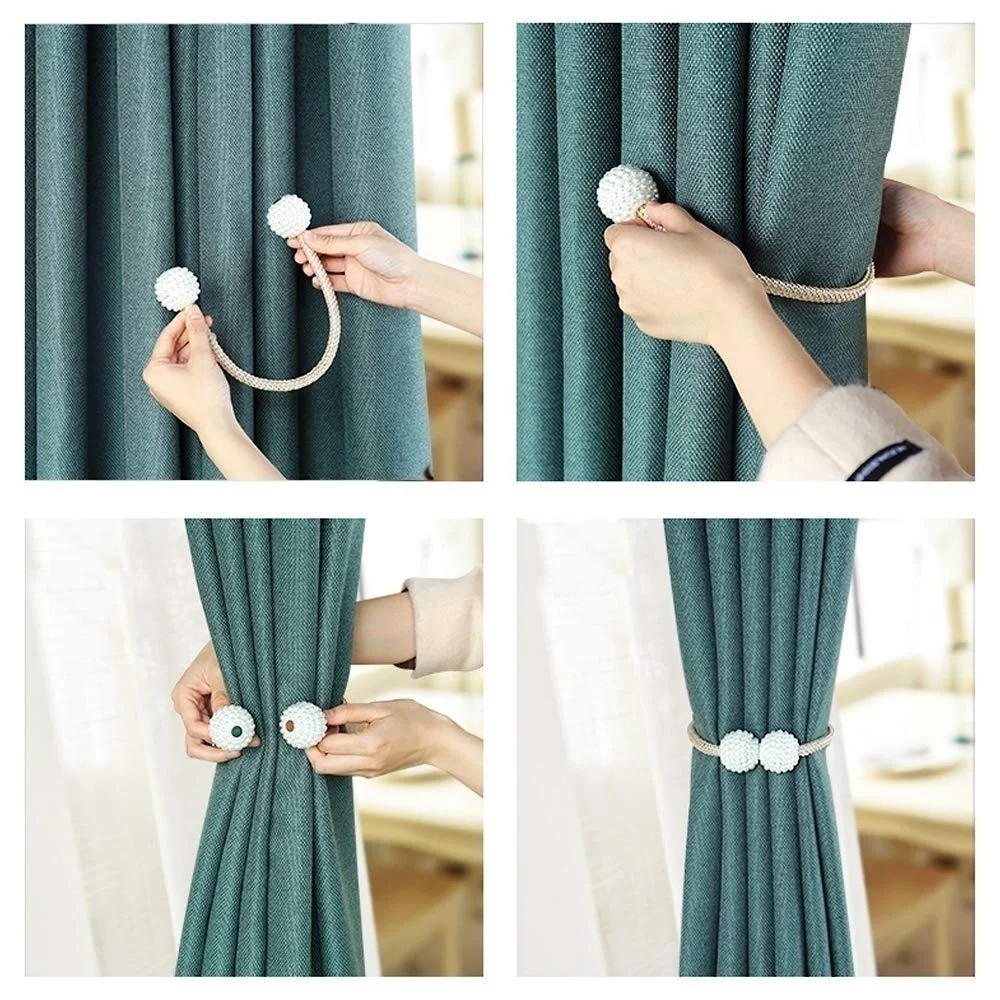 1Pc Magnets Curtains Clamps Curtain Holder Pompom Tieback Magnetic Clips Hanging Balls Tie Back Home Decoration Accessories