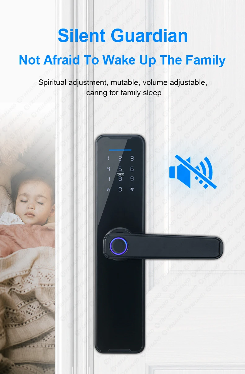 K7 fechadura eletronico digital Biometric Black Smart Lock Tuya App Remote Unloc
