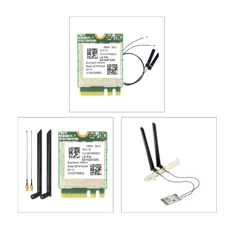 

QCNFA344A Bluetooth-совместимая 802.11AC 4.1 беспроводная сетевая карта NGFF со скоростью 867 Мбит/с