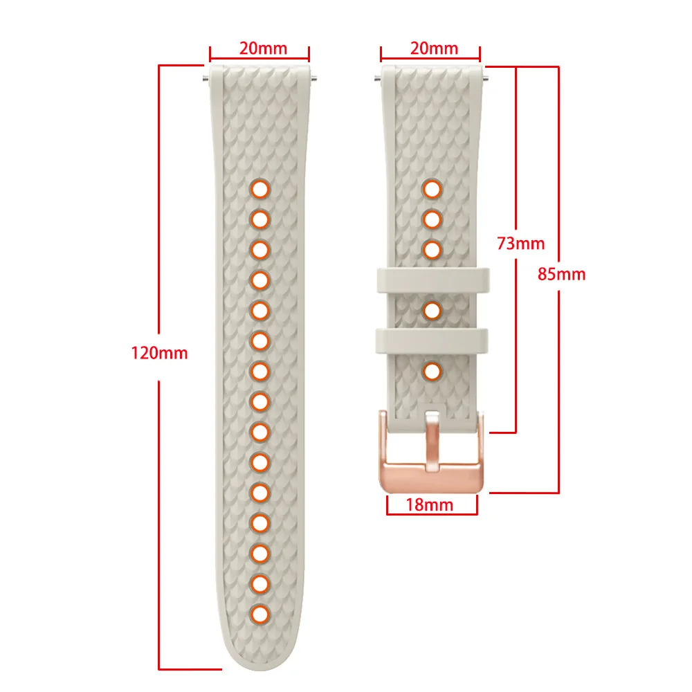 20mm Silicone Sport Watch Strap Band – Universal Wristband Replacement
