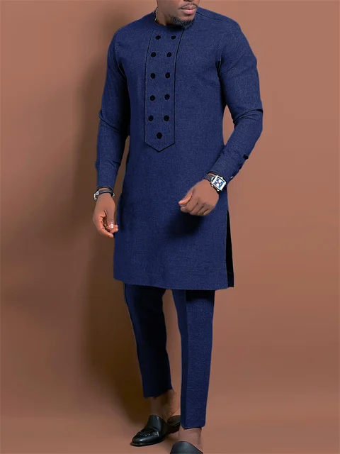 Mustapha Long Sleeve Two-Piece Dashiki Outfit