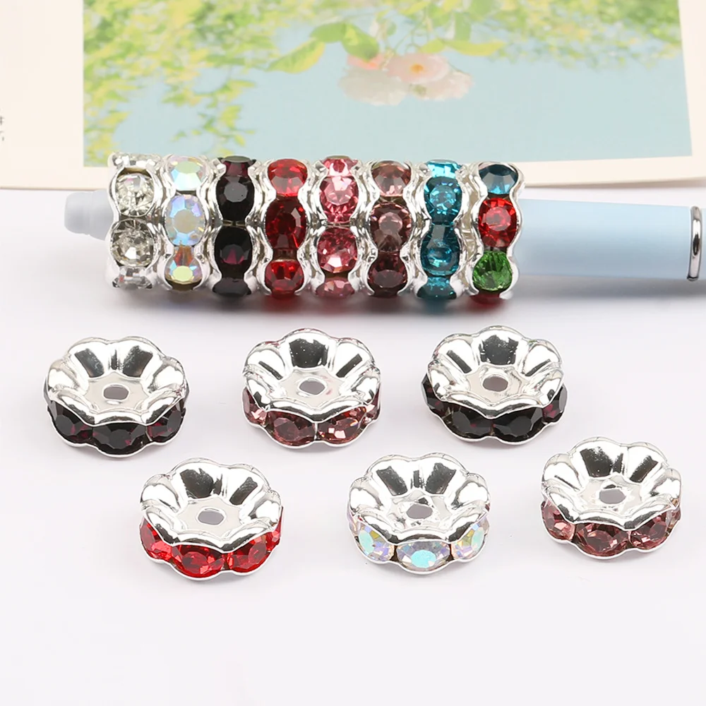 Cordial Design 50Pcs 21*21MM Jewelry Accessories/DIY Rhinestone Spacers/Hand Made/Wheel Shape/Jewelry Findings & Components - cordial