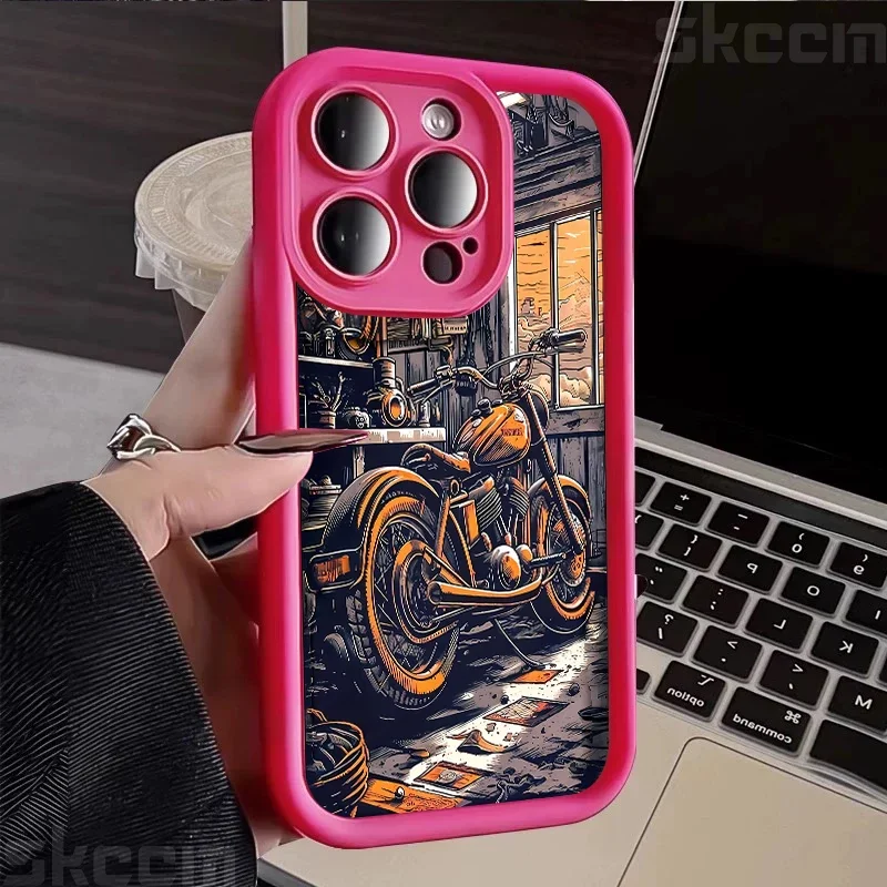 Stylish Black Biker Shockproof Silicone Phone Case