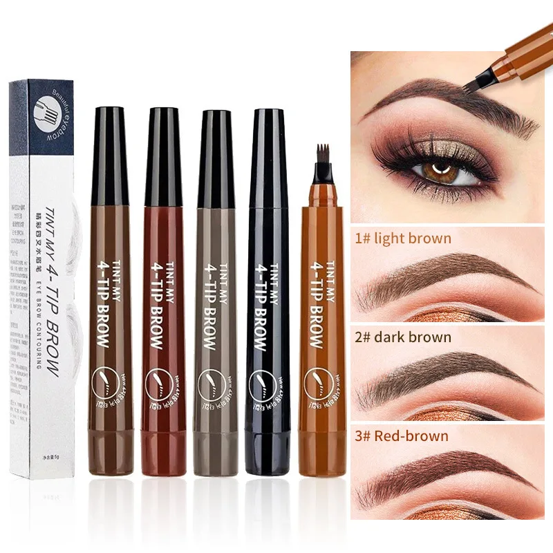 4 Point Eyebrow Pencil Waterproof Liquid Eyebrow Pen Makeup Long