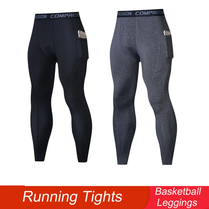 Men's Tights Pocket Exercise Running for Men's Gym Fitness Training Exercise Jogging Pants for Men compression Pant