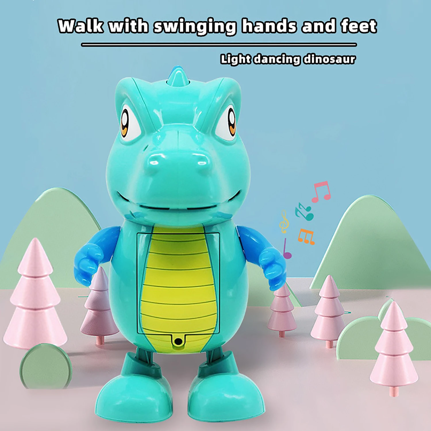 Electric dancing dinosaur,  puzzle toys with lighting and music,universal rotation walking and dancing(prepare your own battery) 5