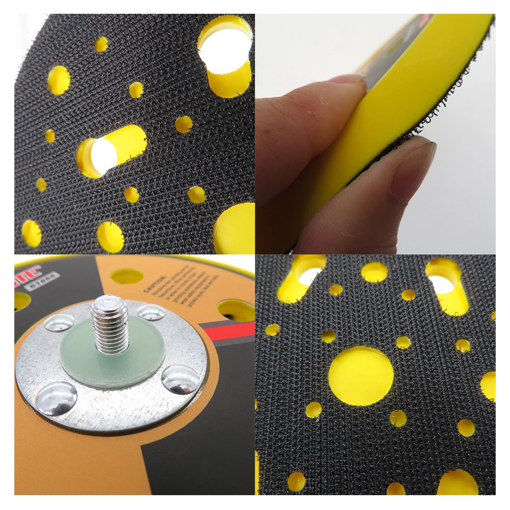 6 Inch 42 Hole Backing Sanding Pad 150mm Hook & Loop with 5/16"x24 Thread Dust Free Sanding Disc Grinder Power Tools Accessories