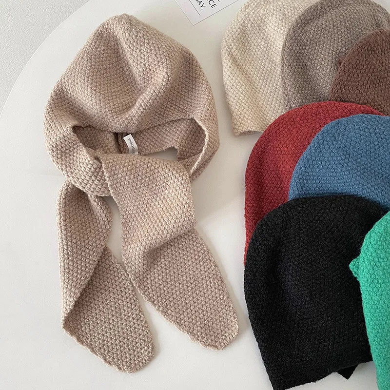 

Women Knitted Scarf Fake Collar Hat Winter Warm Detachable Shirt Collars Removable Windproof Warm Knitting False Collar Scarves