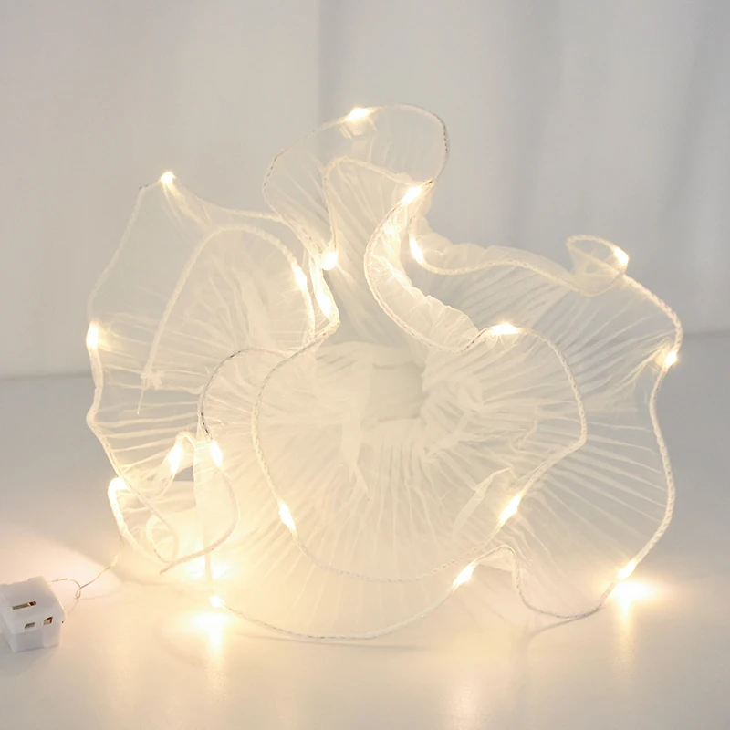 LED Light Flower Wrapping Mesh Yarn DIY Handmade Wedding Bouquet Flower Wrap Paper Birthday Party Valentines Day Gift Packaging