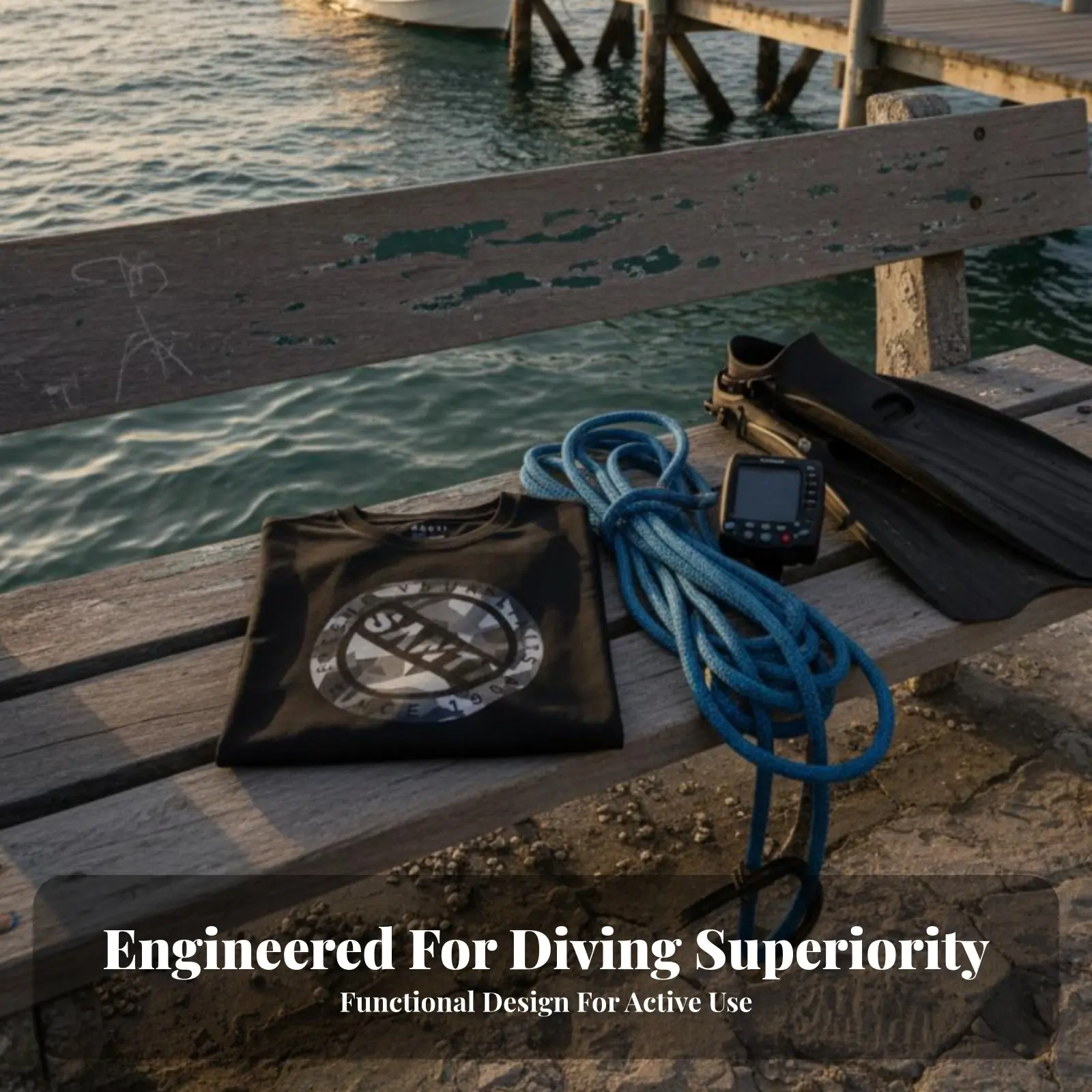 테크니컬 다이빙 티셔츠, 카모 시리즈, 남성용 반팔, 애프터다이브 23, 속건성 아웃도어 티셔츠