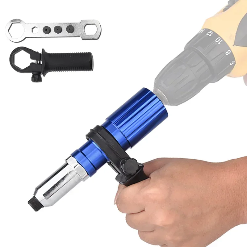 electric-drill-rivet-gun-adapter-aluminum-alloy-nut-riveter-insert-nail-quickly-pull-power-tools-accessories