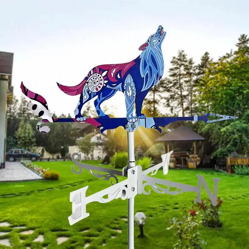 Rooster Wind Vane Rooftop Weather Vane Retro Metal Wind Direction Indicator Farm Scene Garden Art Decor Roof Garden Yard