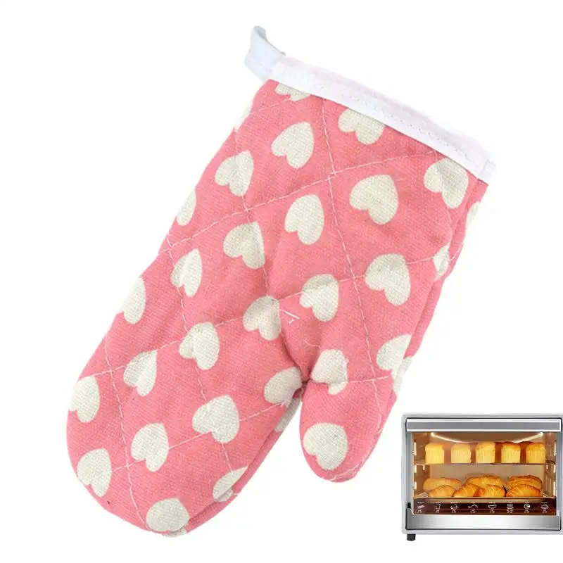 Cute printed Pattern Kids Oven Mitts Heat Resistant Cooking Mitts Anti Scald Baking Gloves Children's Kitchen Microwave Gloves