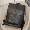 Pu Leather Men Backpack Large Capacity School Bags For Teenagers Travel Laptop Rucksack Student Weaving Shoulder Bagpack JYC187 2