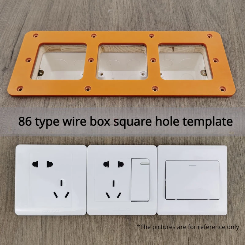 86 Type Socket Cable Box Edge Trimming Machine Slotting Square Hole Template Cassette Bottom Box Install The Mold Auxiliary Tool new trimming machine 2 in 1 connector slotter wardrobe invisible fastener hinge hole opener mold trimmer woodworking tools kit