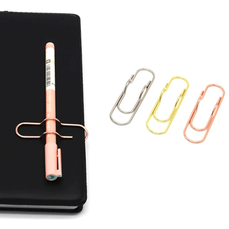 5Pcs paper clips Metal Pen Holder Clip School Bookmarks Photo Memo Ticket Clip Stationery Office School Supplies