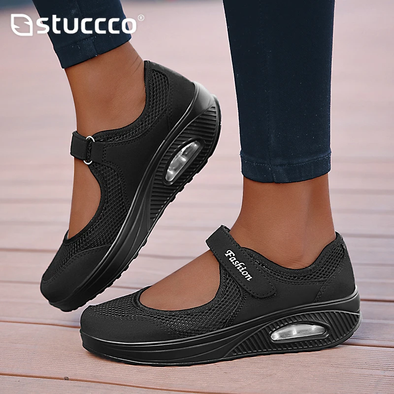 ZAPATOS DE TRABAJO cómodos para mujer, zapatillas planas malla para caminar al aire libre, mocasines zapatos de enfermería|Zapatos planos de mujer| - AliExpress