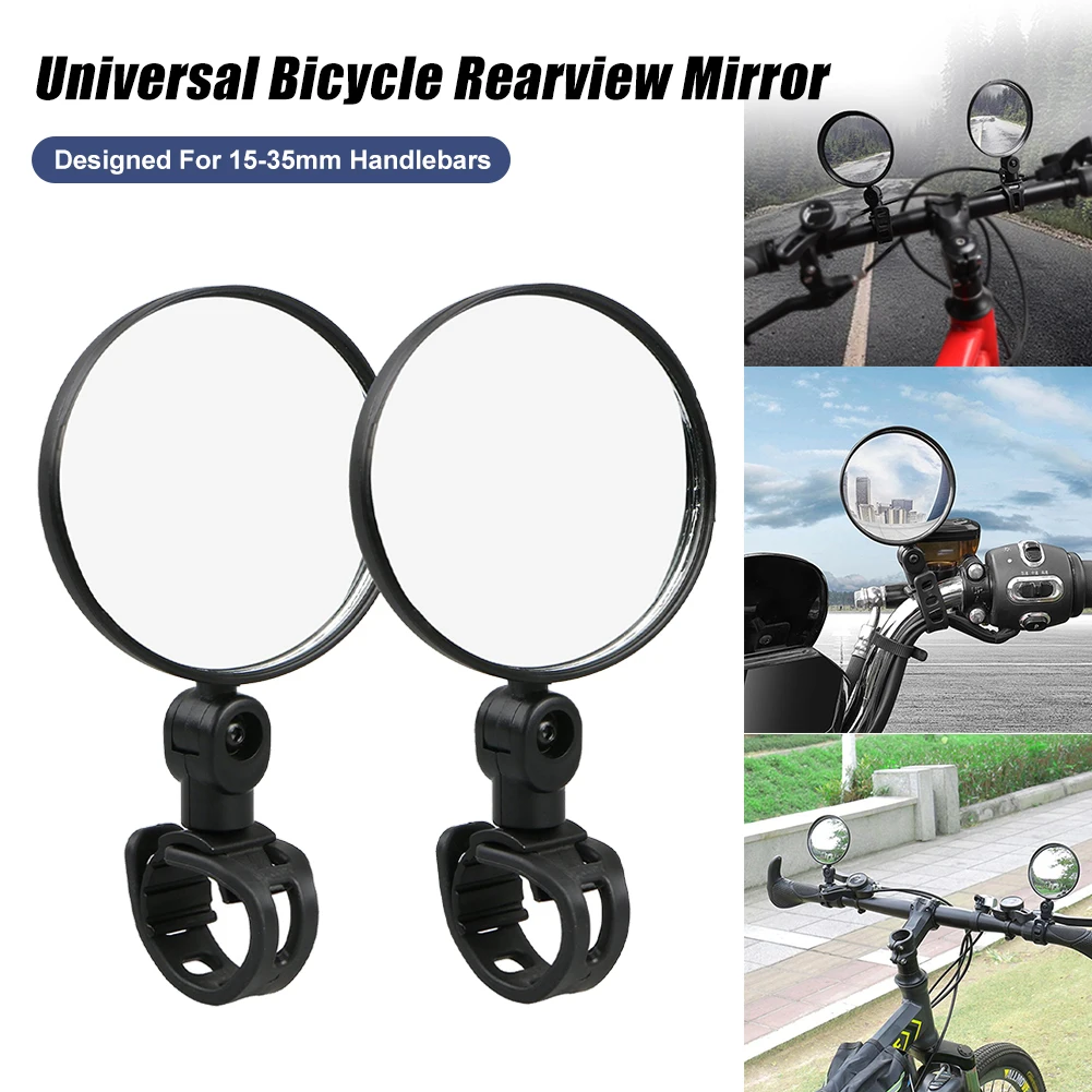 

1Pair Bicycle Rearview Mirror 360° Rotate Wide Angle Adjustable Cycling Handlebar Rear View Mirrors for MTB Road Bike Accessorie