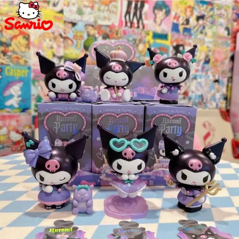 

MINISO Sanrio Characters Kuromi Birthday Party Blind Box Action Figure Collection Cute Toy Children Christmas Birthday Gifts