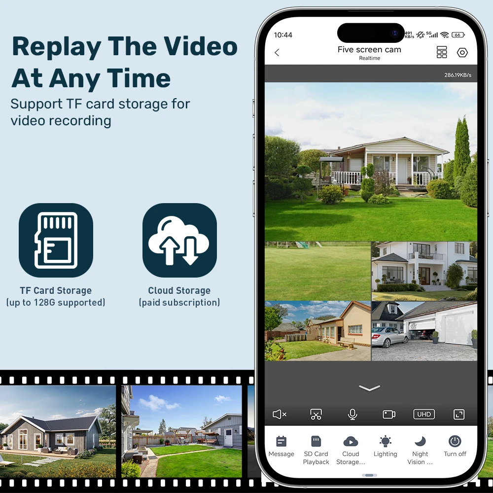 30MP Five Screens WiFi IP Camera 10X Optical Zoom PTZ Outdoor Security Camera Au