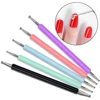 5pcs/Set Dual-Ended Nail Art Dotting Pen Rhinestones Handle 3D UV Gel Liner Flower Pattern Drawing Painting Brush Manicure Tools 1