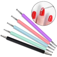 5pcs/Set Dual-Ended Nail Art Dotting Pen Rhinestones Handle 3D UV Gel Liner Flower Pattern Drawing Painting Brush Manicure Tools 1