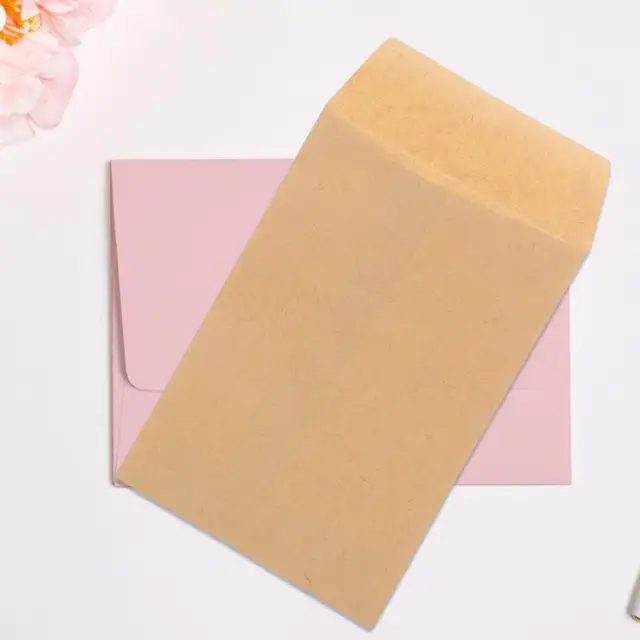 Mini sobres para tarjetas de regalo 100 sobres de papel Kraft, sobres para  tarjetas de regalo, sobres con cierre de corazón (610 cm Aespa kaili  Sencillez