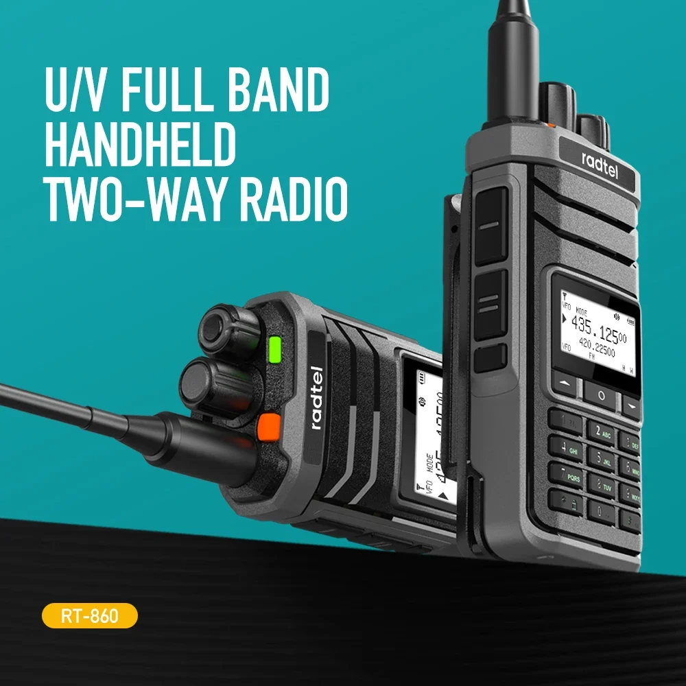 Radtel RT-860 Multi Band Ham Radio HF UHF VHF Dual Band with AM USB LSB CW CB LW MW SW SSB Reception, 1024 Channels, 2000mAh Bat 4