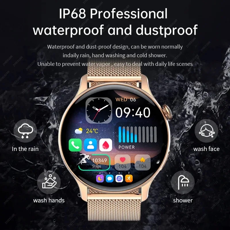 2024  Ʈ ġ, AMOLED 1.43 ġ HD ũ,  ȭ ð ׻ ǥ, IP67 ,  Ʈ ġ, 466*466