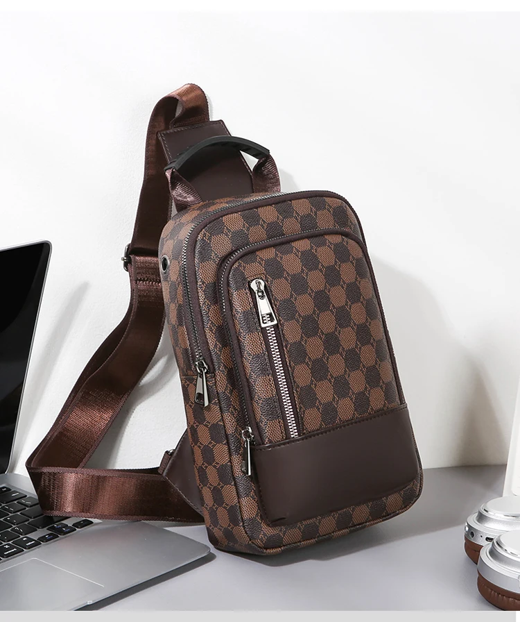 New Style Waist Packs Men Chest Bag High Quality PU Leather Crossbody Bags For Men Fashion Trend Men Bag Chest Pack Shoulder Bag