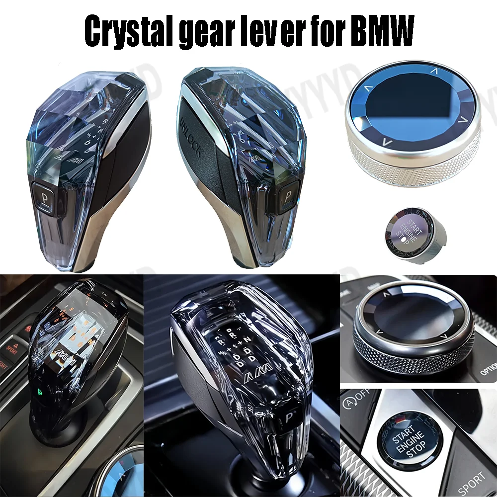 Crystal Gear Shift Knob Handle Rod Lever For BMW G30 G01 G02 F01 F02 F25 F26 F10