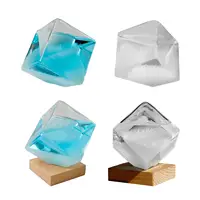Weather Predictor Cube Shape Storm Glass Barometer Art Crafts Weather Forecast Bottles for Office Tabletop Home Decor Xmas Gift 2
