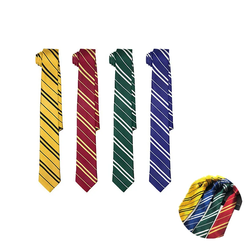 

Classical Adult Necktie Stripe Magic College Badge Costume Accessories Cosplay Costume Four Color Tie Prop Gift Halloween Party