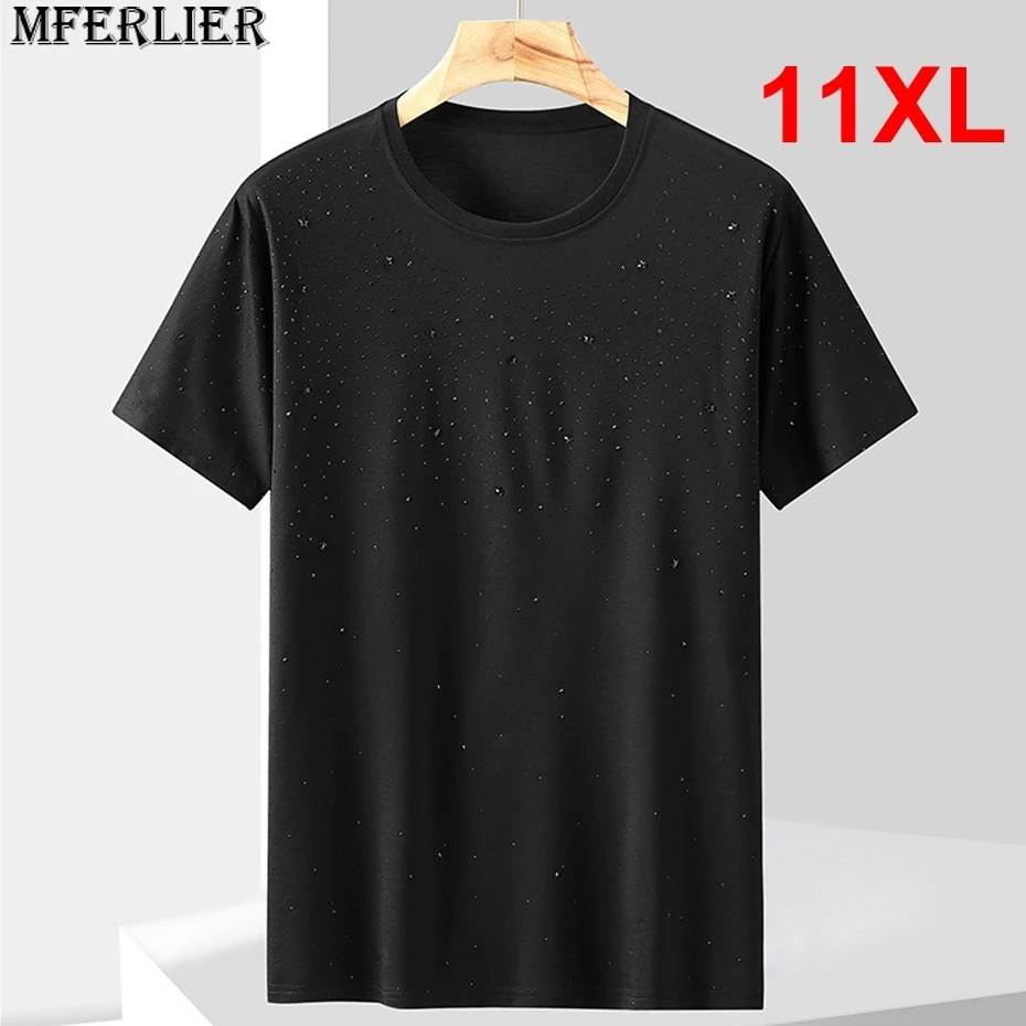 

Plus Size 10XL 11XL T-shirts Men Summer O-neck Tshirts Short Sleeve Tops Tees Male Fashion Casual Star Patch T Shirts Big Size