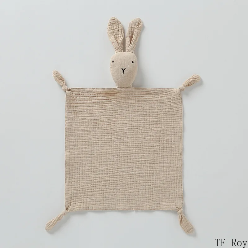 Soft Cotton Newborn Baby Muslin Comforter Blanket Baby Sleeping Rabbit Dolls Handkerchief Infants Soothe Appease Towel Bibs cotton towel cotton muslin blanket cotton blanket swaddle blanket cotton swaddle cotton gauze blanket