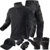 Men Tactical Suits Outdoor Paintball Clothing Uniform Shooting Field Combat Shirt Multicam Camouflage Suit Cargo Knee Pads Pants 5