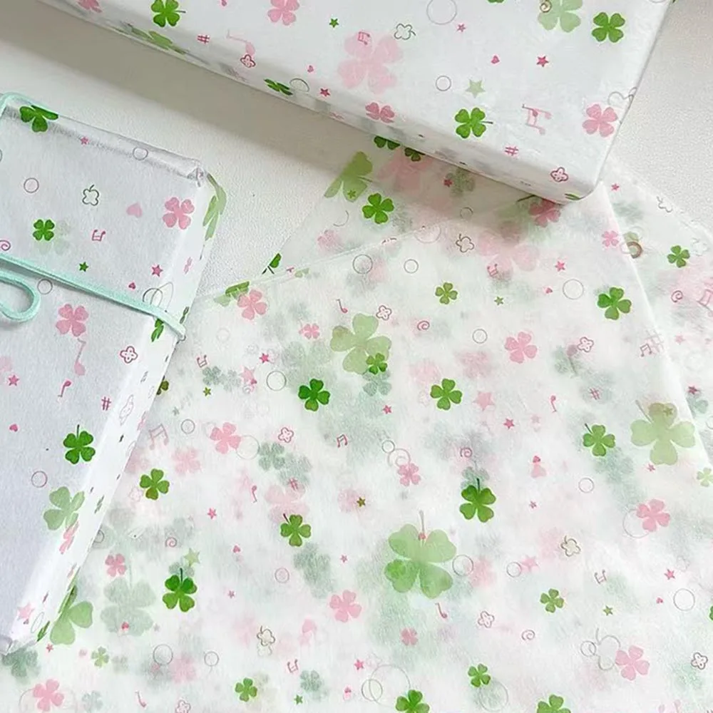 Vierblättriges Kleeblatt-Seidenpapier, gemustert, Eiscreme-Seidenpapier, Seidenpapier-Packung, bunt, für Party-Dekoration, Urlaubsgeschenk – Detail 4