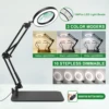 Toolour 5X 10X Magnifying Glass with Light and Stand 3 Lighting Dimmable Magnifier Soldering Magnifying Glass for DIY Close Work 2