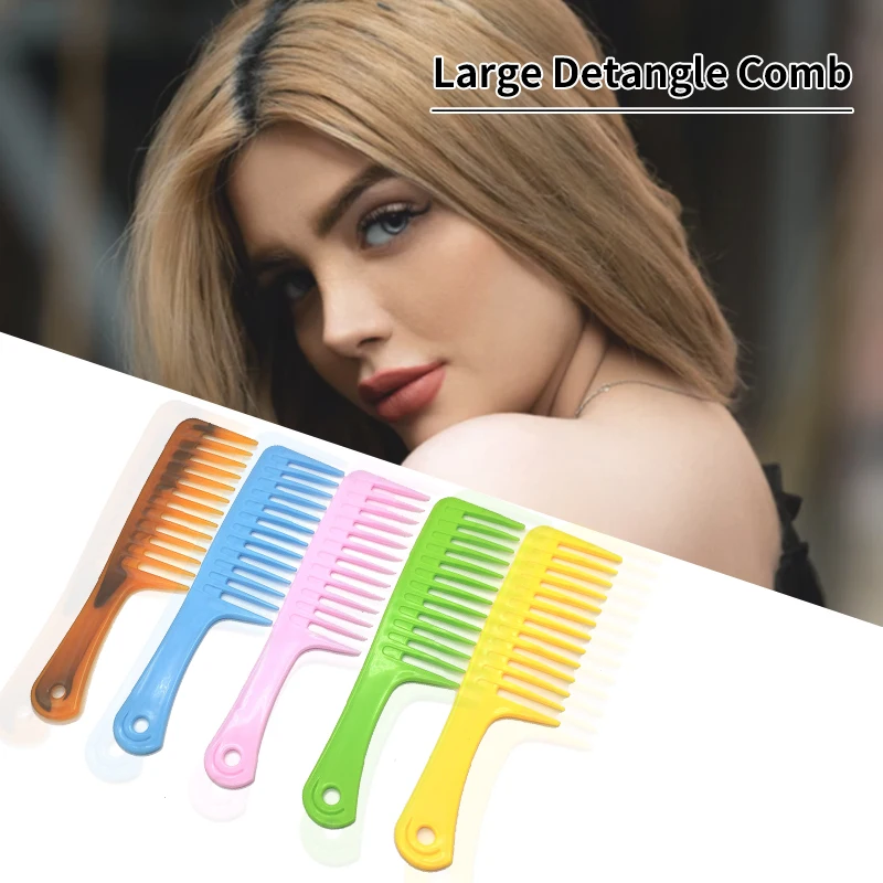 

Professional Large Wide Tooth Comb Barber Anti-Static Detangling Combs For Curly Hair Brushes Salon Styling Tools