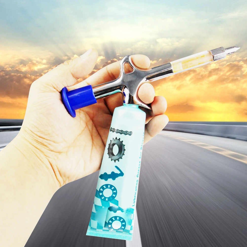 Bicycle Grease Injector Gun Bicycle Grease Gun Visible Bike Lubricant Injector Hub Oiling Tool for Bottom Bracket Pedal