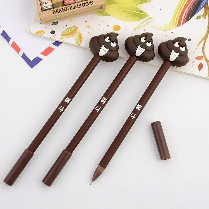 10Pcs Stationery Creative Feces Gel Pen Lovely Expression Cartoon Pen Personality Signing Pen