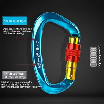 Safety Buckle  Useful Wide Application Indeformable  D Type Climbing Carabiner Outdoor Accessories 4